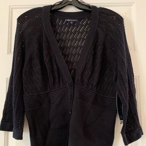 Anne Klein Black Cardigan Sweater L New